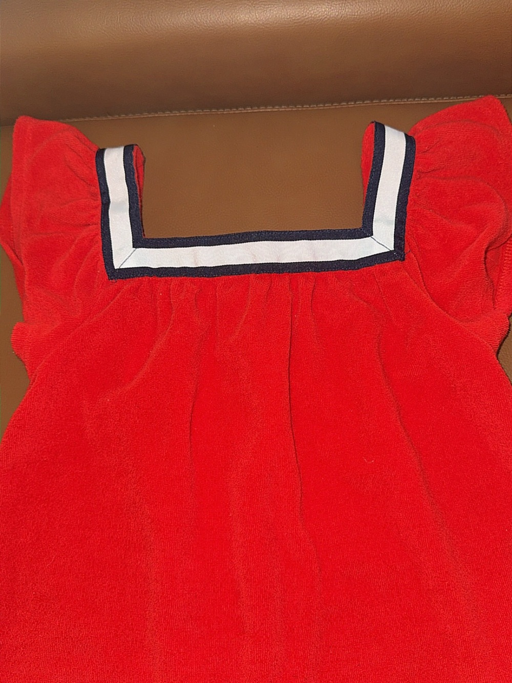 Like New Janie and Jack Patriotic Terry Cloth Sailor Dress Coastal Red Size 5 - Picture 8 of 11